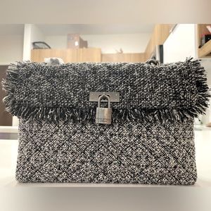 Kurt Geiger Tweed Brixton Sparkle Dual Shoulder Lock Bag